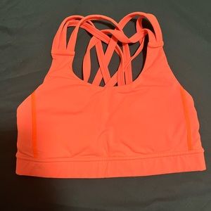 Lululemon-energy style bra -size 4- pink and orange- 9/10 condition